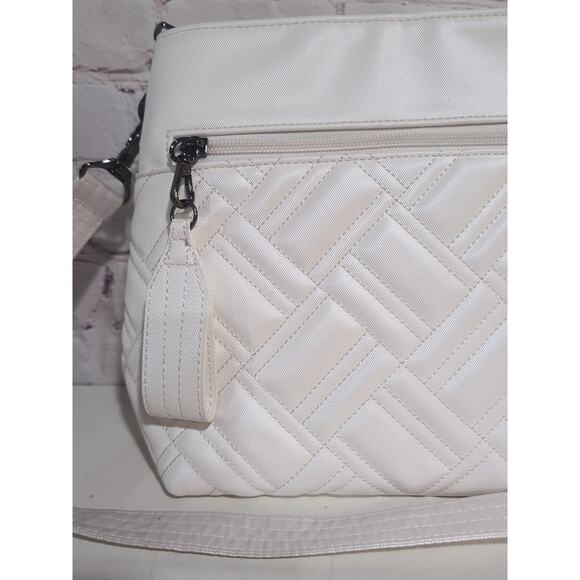 Lug Double Dip Satin Luxe Crossbody Pearl White RFID - Picture 2 of 14